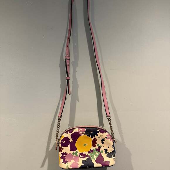 Kate Spade Crossbody Bag – Multicolor Floral Print with Pink Strap - Picture 1 of 3